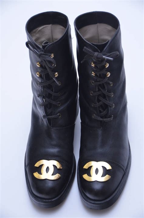 chanel boots vintage|Chanel leather boot with heel.